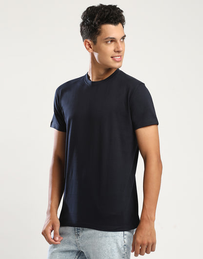 NAVY - ROUND NECK - T-SHIRT