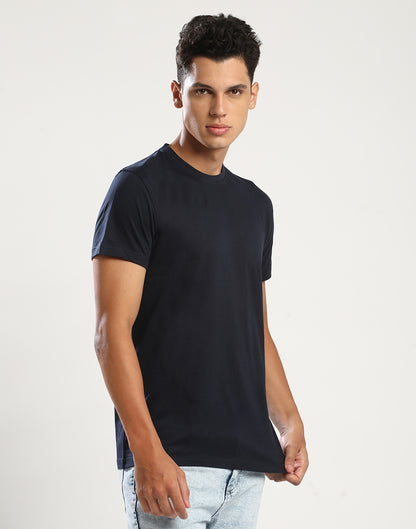 NAVY - ROUND NECK - T-SHIRT