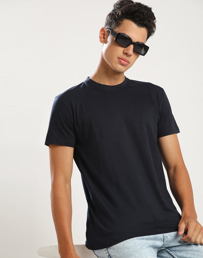 NAVY - ROUND NECK - T-SHIRT