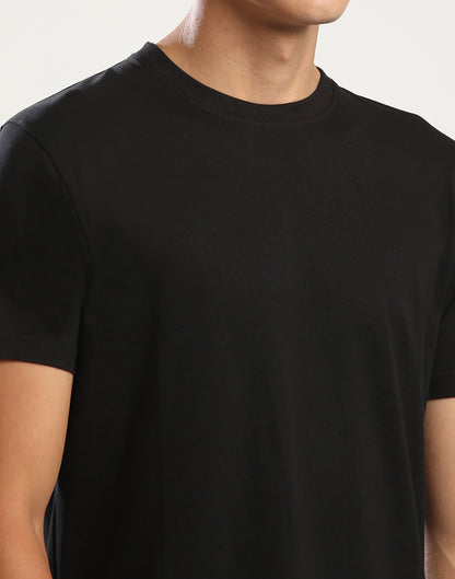 BLACK - ROUND NECK - TSHIRT