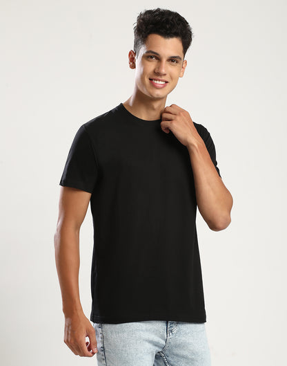 BLACK - ROUND NECK - TSHIRT