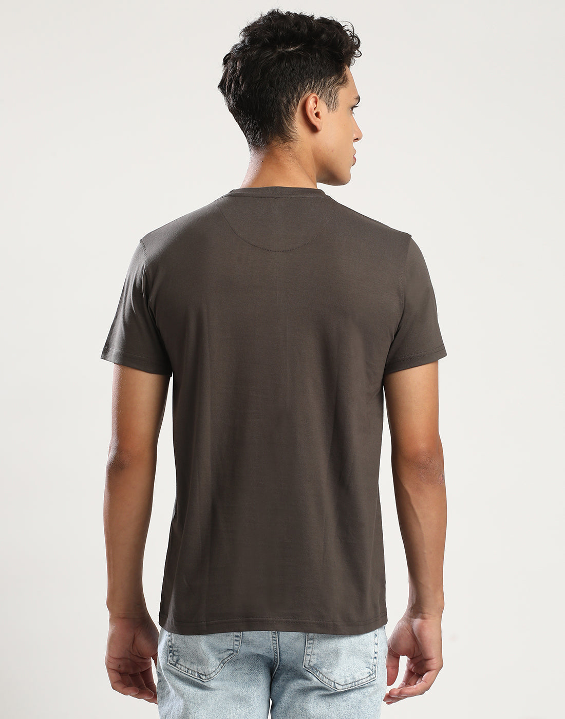 CHARCOAL GREY - ROUND NECK - T-SHIRT