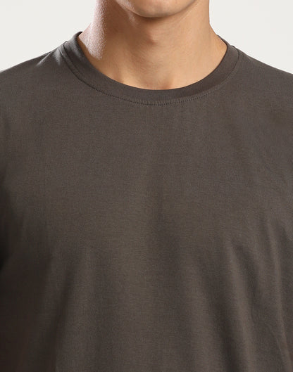 CHARCOAL GREY - ROUND NECK - T-SHIRT