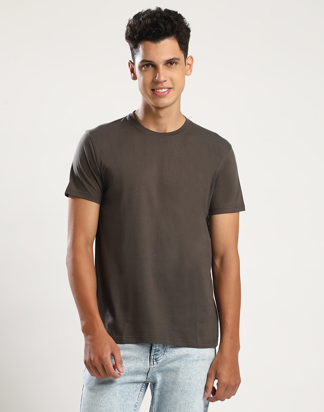 CHARCOAL GREY - ROUND NECK - T-SHIRT