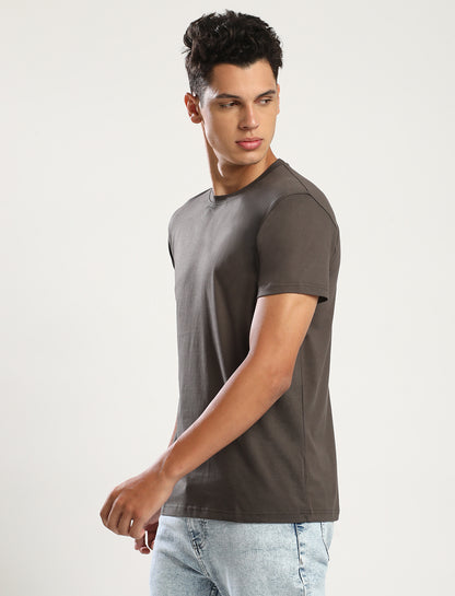 CHARCOAL GREY - ROUND NECK - T-SHIRT