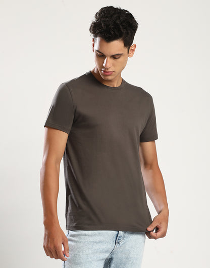 CHARCOAL GREY - ROUND NECK - T-SHIRT