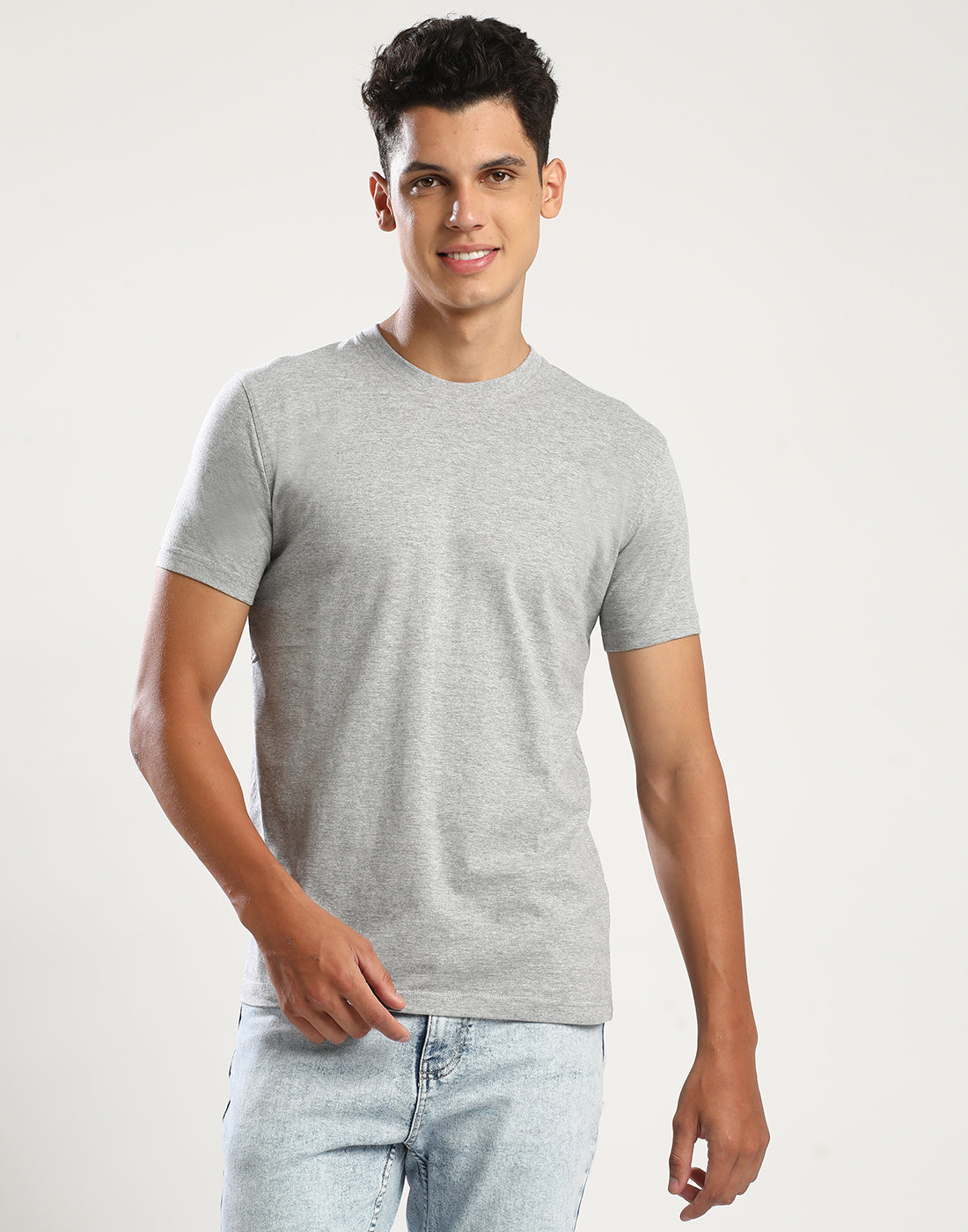 GREY - ROUND NECK - T-SHIRT