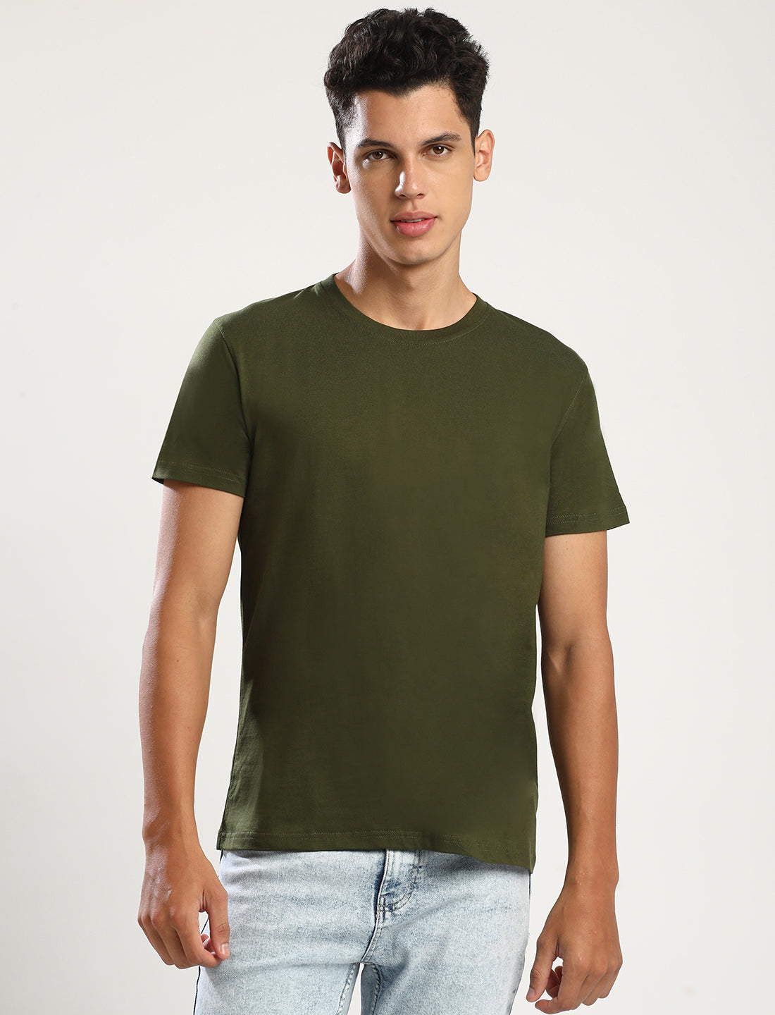 OLIVE - ROUND NECK - T-SHIRT