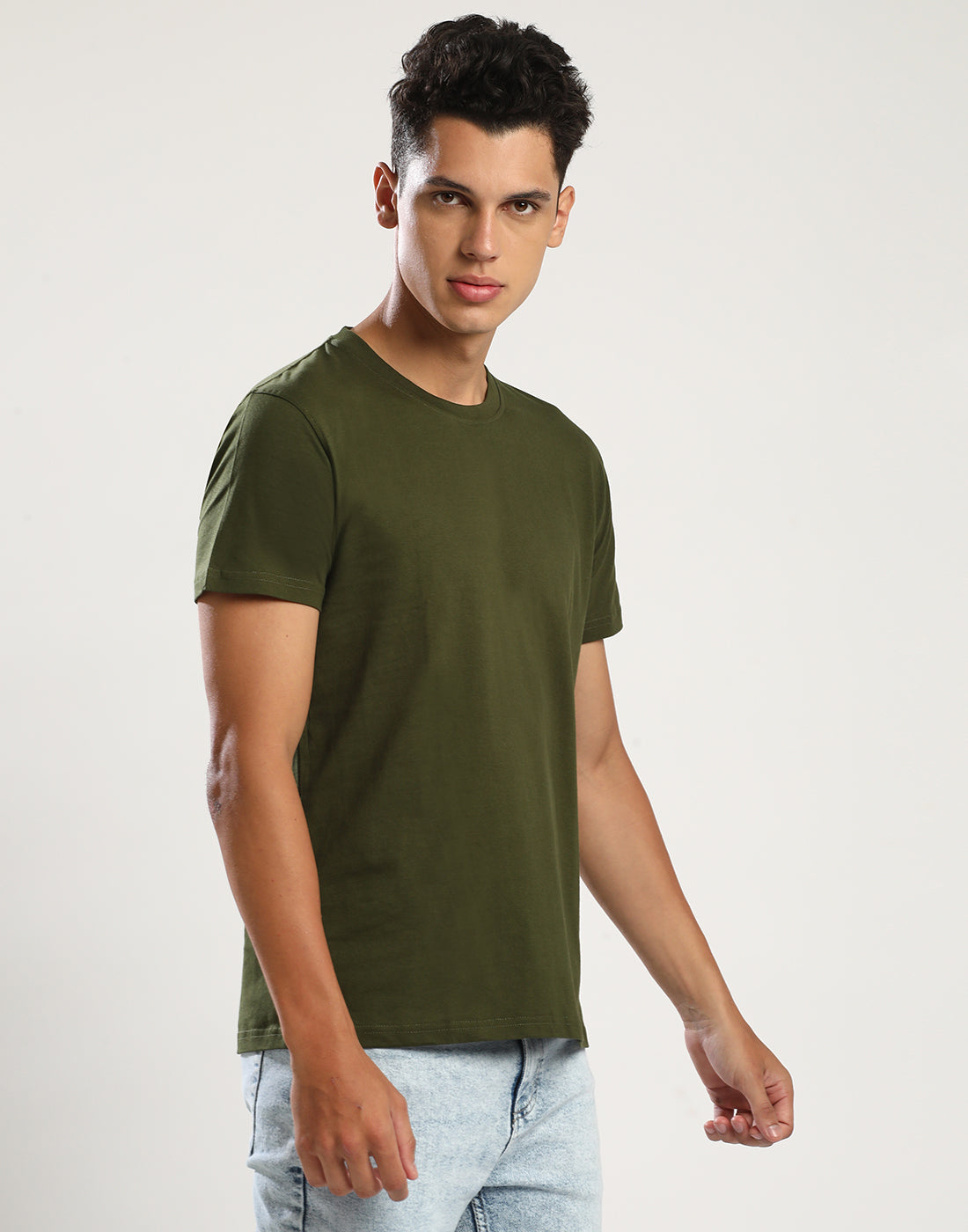 OLIVE/STONE - ROUND NECK - 2PK