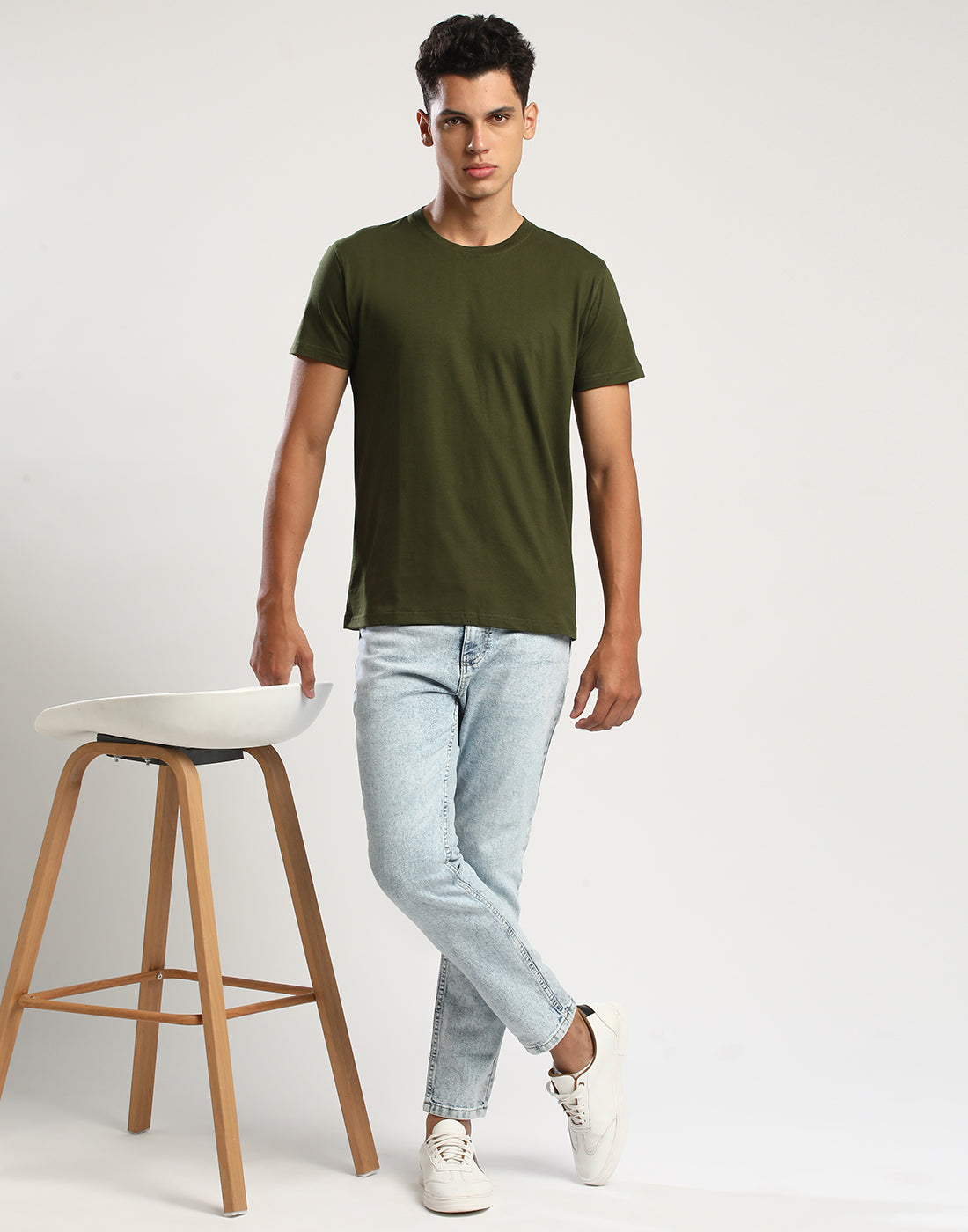 OLIVE/SEA-GREEN - ROUND NECK - 2PK