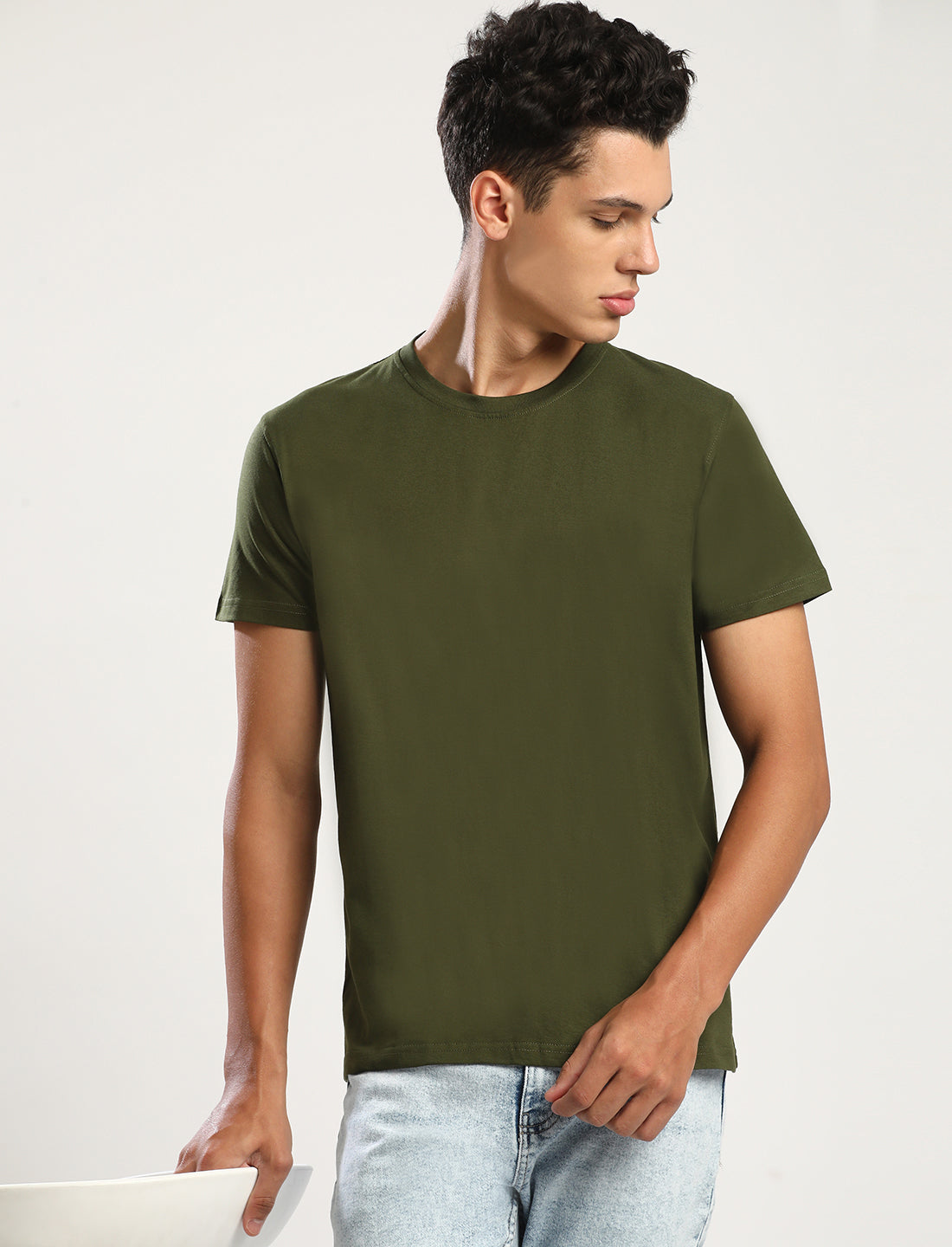 OLIVE - ROUND NECK - T-SHIRT