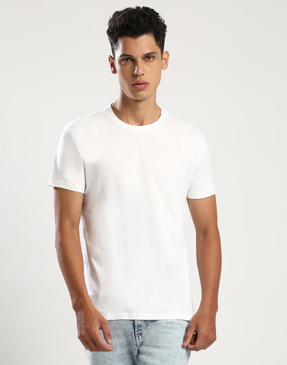 WHITE - ROUND NECK - TSHIRT