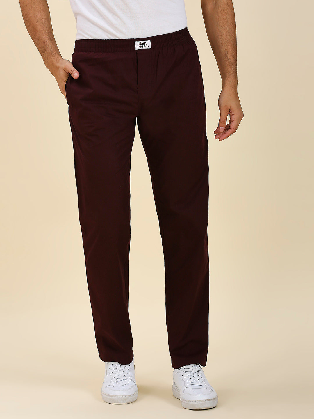 Maroon Pure Cotton Pyjamas