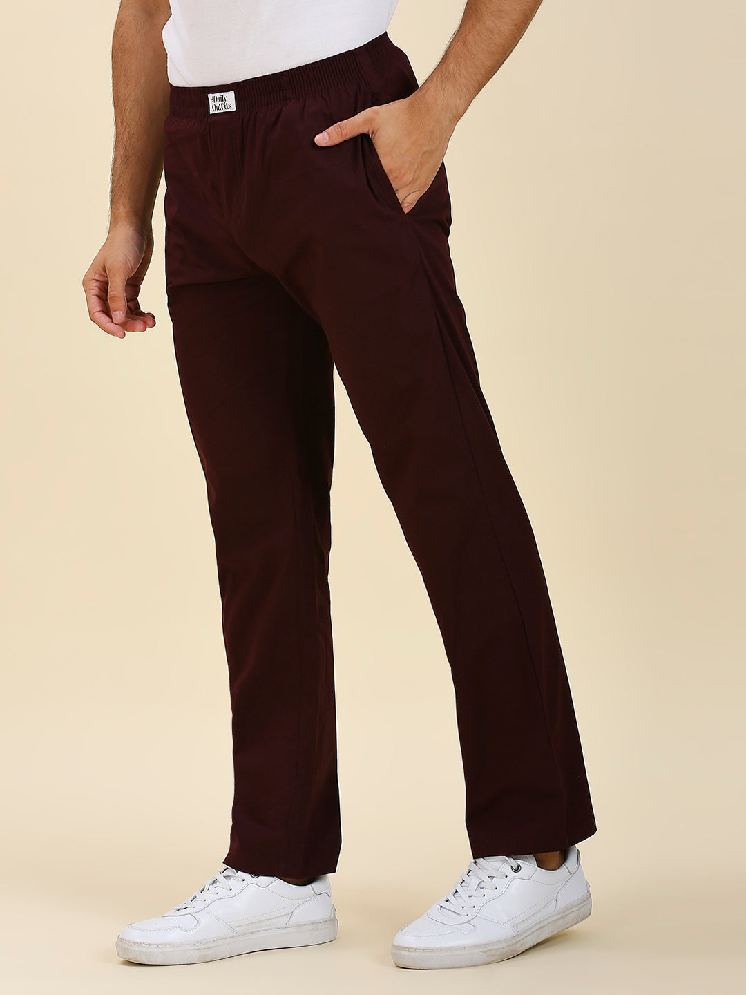 Maroon Pure Cotton Pyjamas