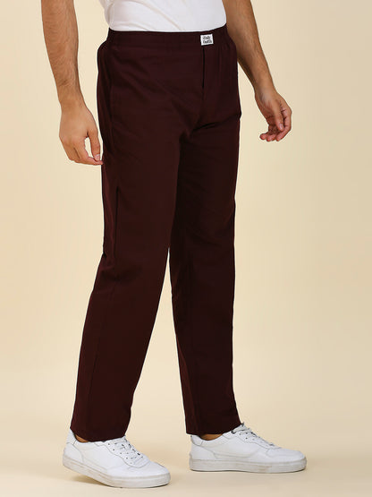 Maroon Pure Cotton Pyjamas