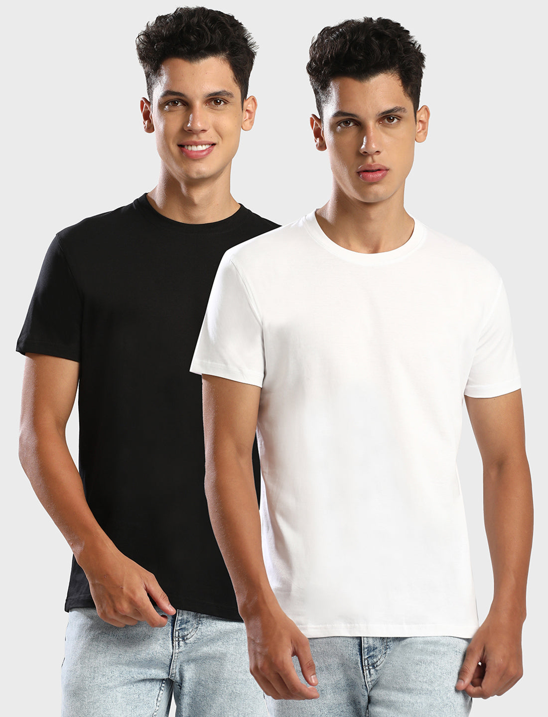 BLACK/WHITE - ROUND NECK - 2PK