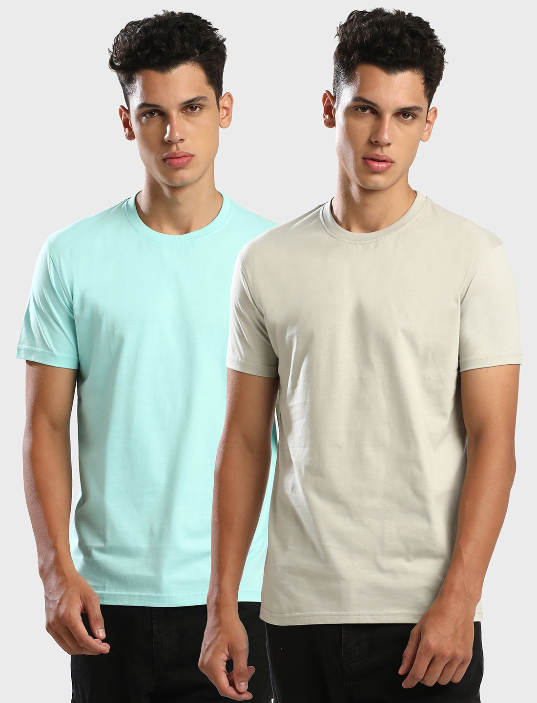 MINT/STONE - ROUND NECK - 2PK