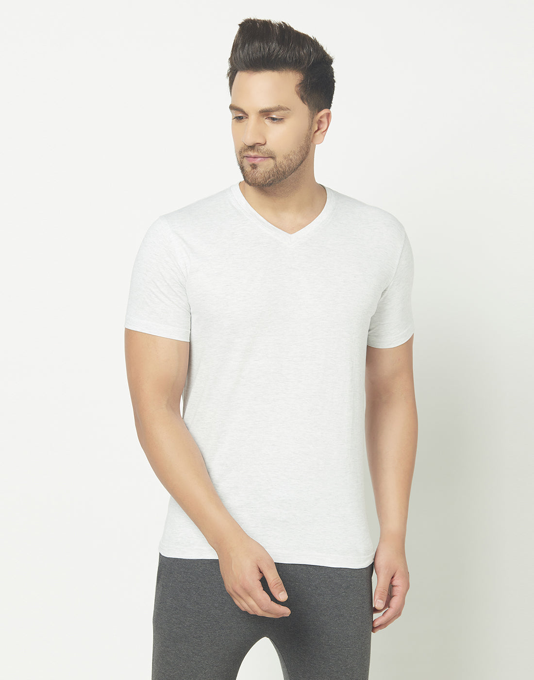 V-Neck Ecru Mel T-shirt