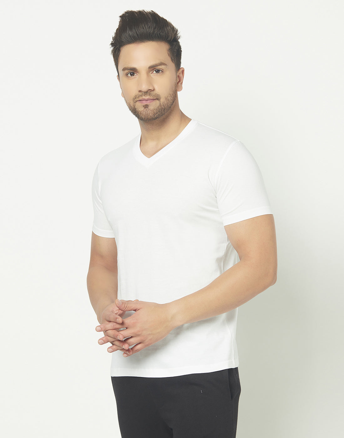 V-Neck White T-shirt