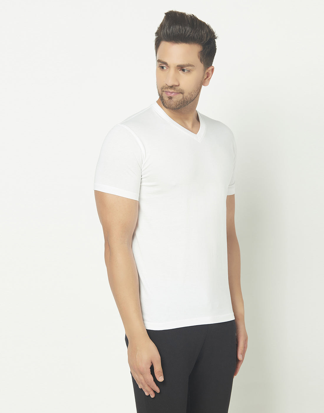 V-Neck White T-shirt