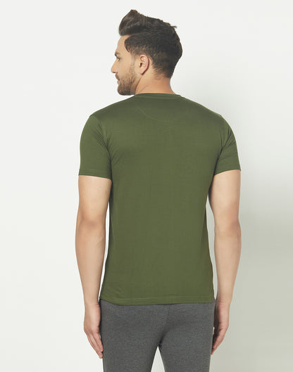 V-Neck Olive Green T-shirt