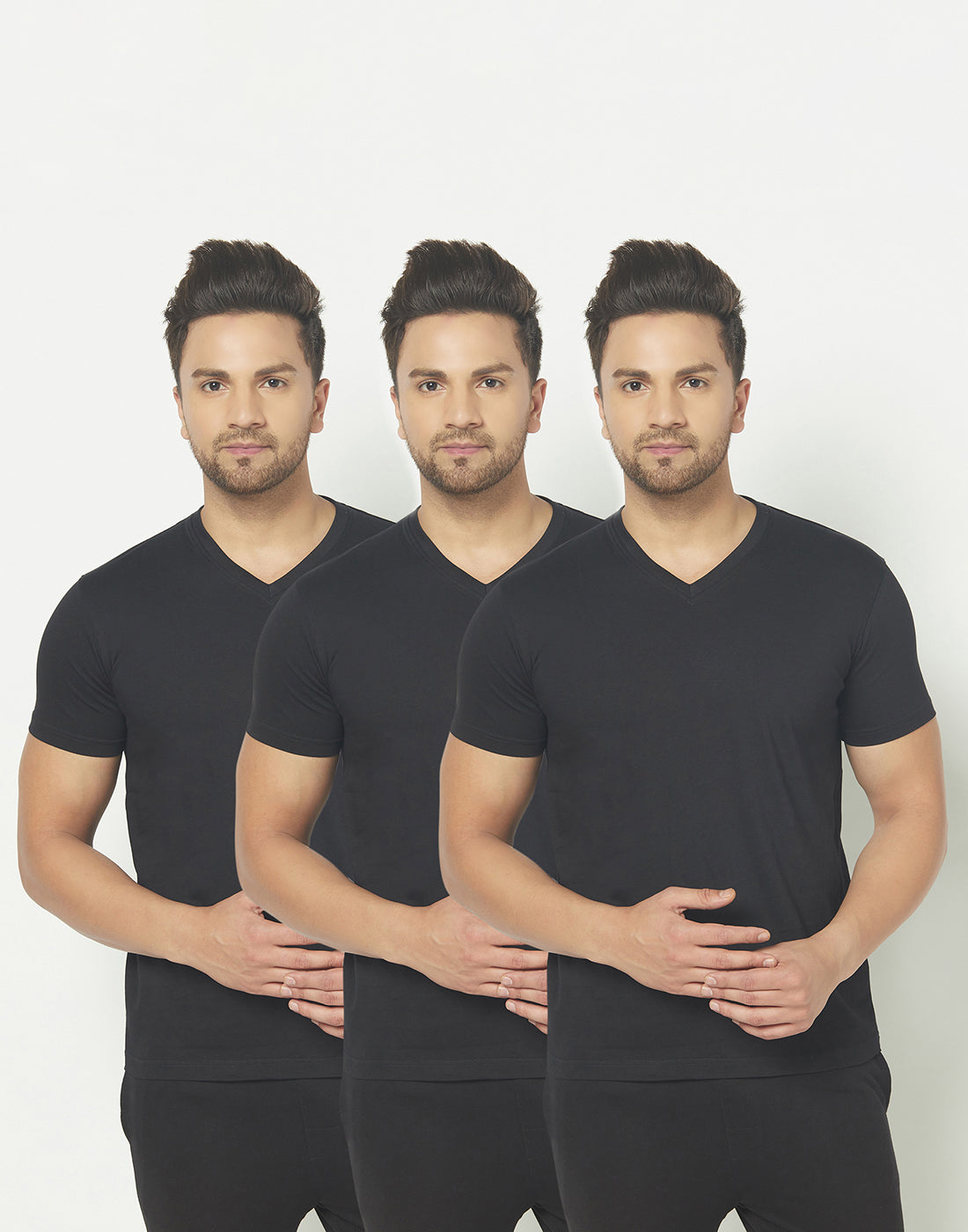 V-Neck Black 3 PK