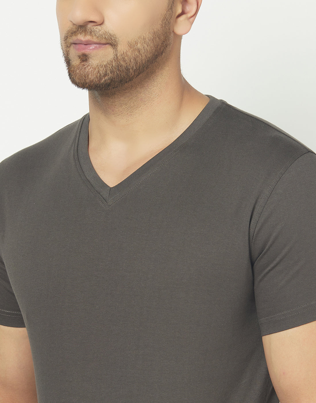 V-Neck Charcoal Grey T-shirt