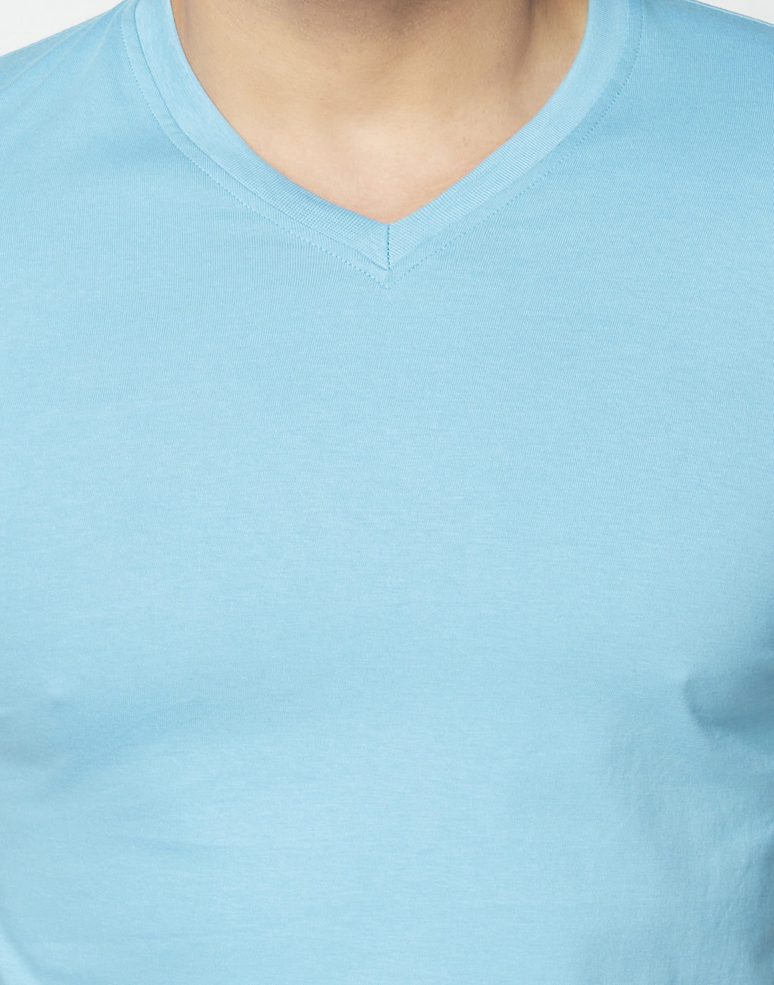 V-Neck Aqua Blue T-shirt