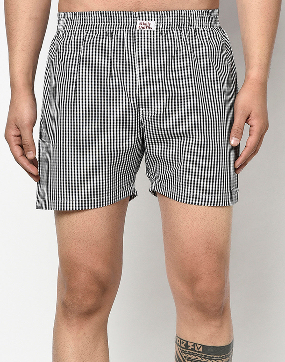 BLACK &amp; WHITE CHECKS BOXERS